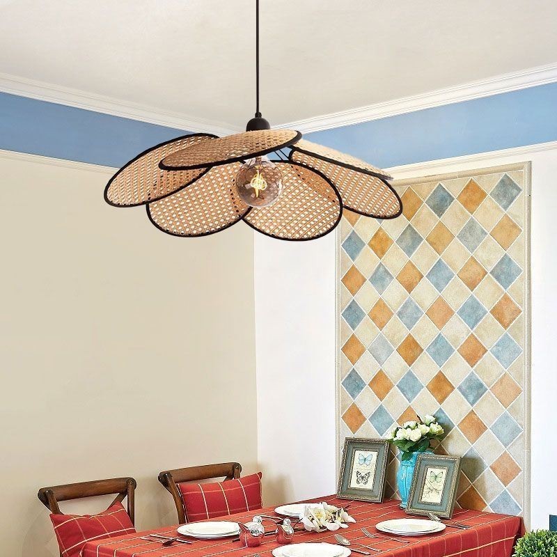 Luminária pendente natural simples feita à mão
