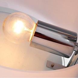 Lustre moderno contemporâneo de metal cromado com montagem embutida