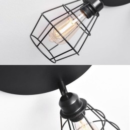 Luminária de teto industrial embutida 3 lâmpadas de teto de gaiola de metal