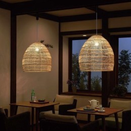 Luz pendente tecida à mão Luz suspensa de vime Fazenda