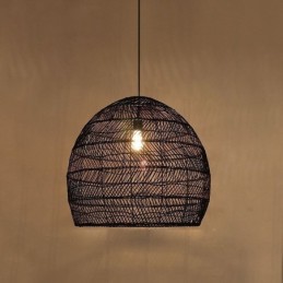 Luz pendente tecida à mão Luz suspensa de vime Fazenda