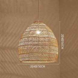 Luz pendente tecida à mão Luz suspensa de vime Fazenda