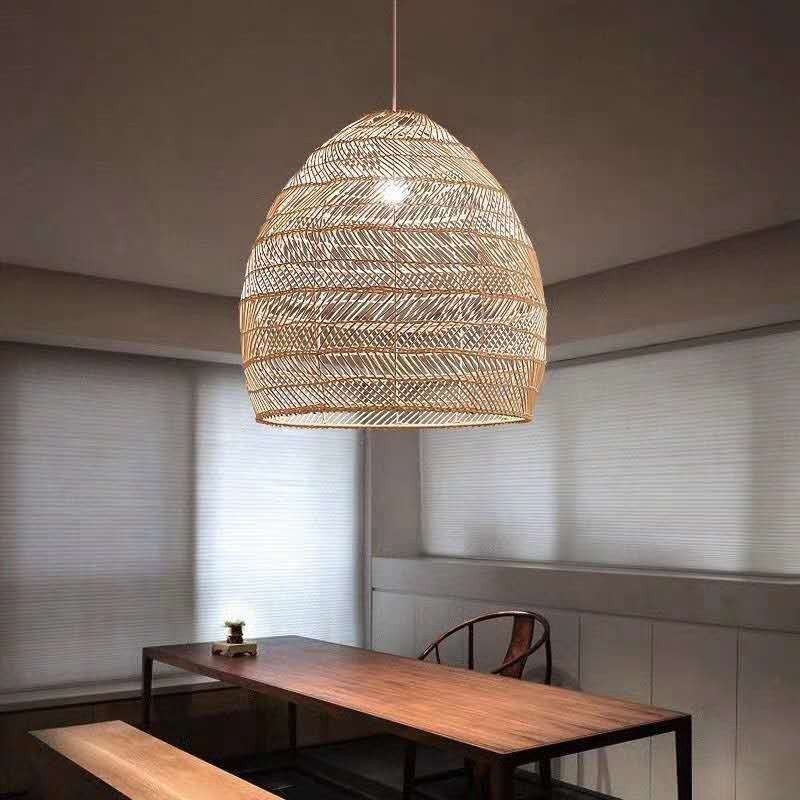 Luz pendente tecida à mão Luz suspensa de vime Fazenda