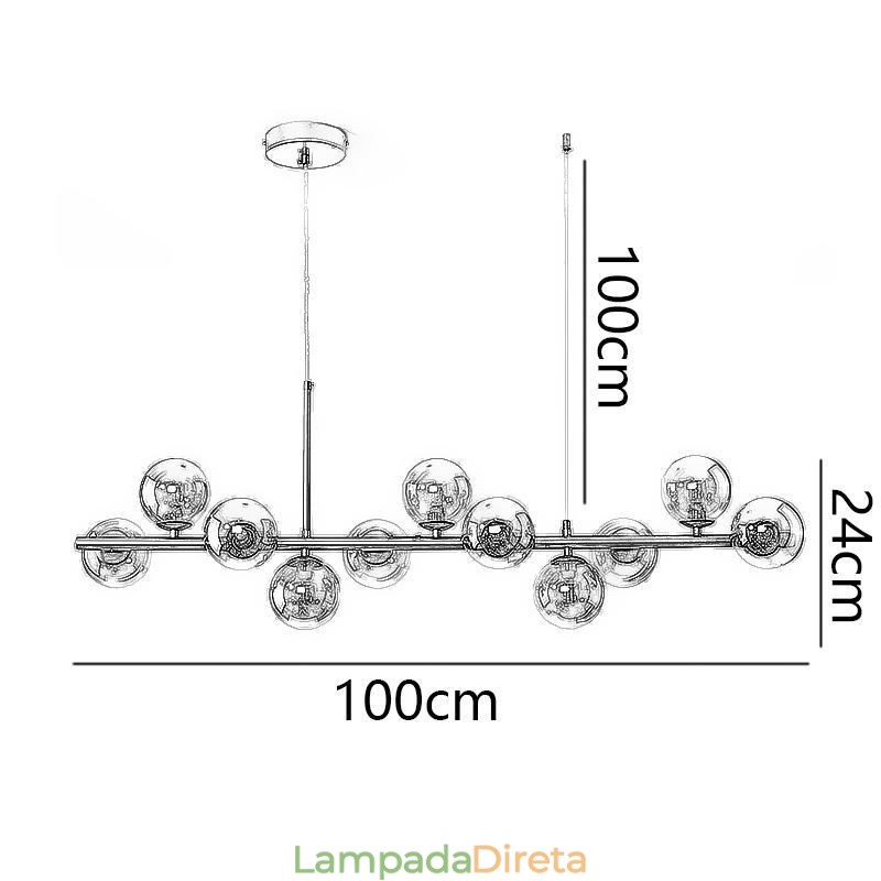 Luminária pendente Magic Beans Luminária de teto de vidro molecular