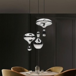 Luminária pendente criativa moderna, simples, de vidro galvanizado, pequena, de teto