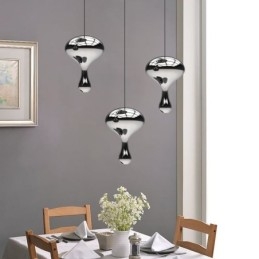 Luminária pendente criativa moderna, simples, de vidro galvanizado, pequena, de teto