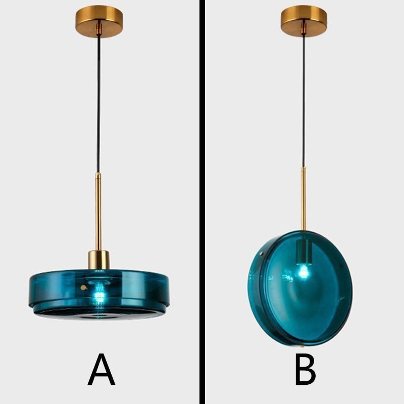 Luminária pendente de vidro redonda para bolo, moderna, minimalista, de ferro forjado, para teto