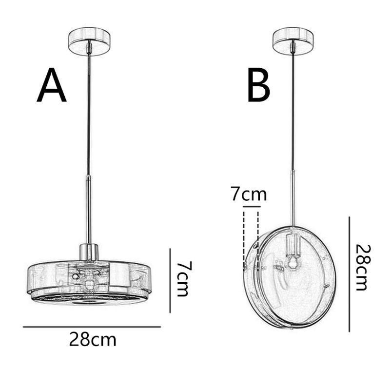 Luminária pendente de vidro redonda para bolo, moderna, minimalista, de ferro forjado, para teto