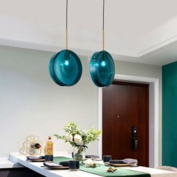 Luminária pendente de vidro redonda para bolo, moderna, minimalista, de ferro forjado, para teto