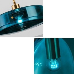 Luminária pendente de vidro redonda para bolo, moderna, minimalista, de ferro forjado, para teto