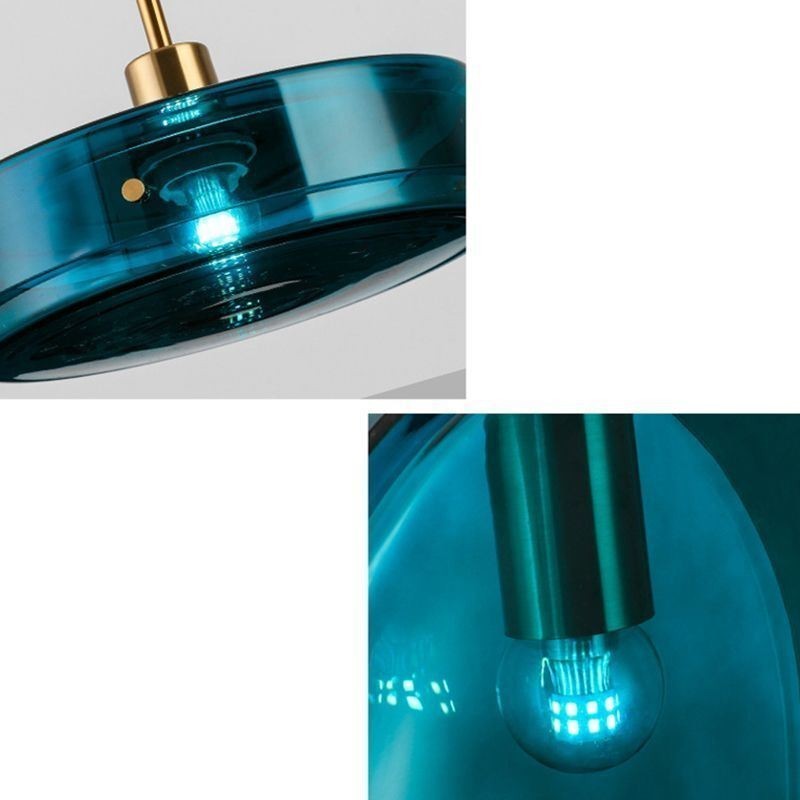 Luminária pendente de vidro redonda para bolo, moderna, minimalista, de ferro forjado, para teto