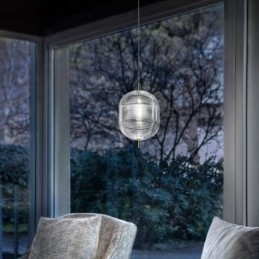 Luz pendente de ondulação de água moderna e minimalista luz de teto de ferro forjado