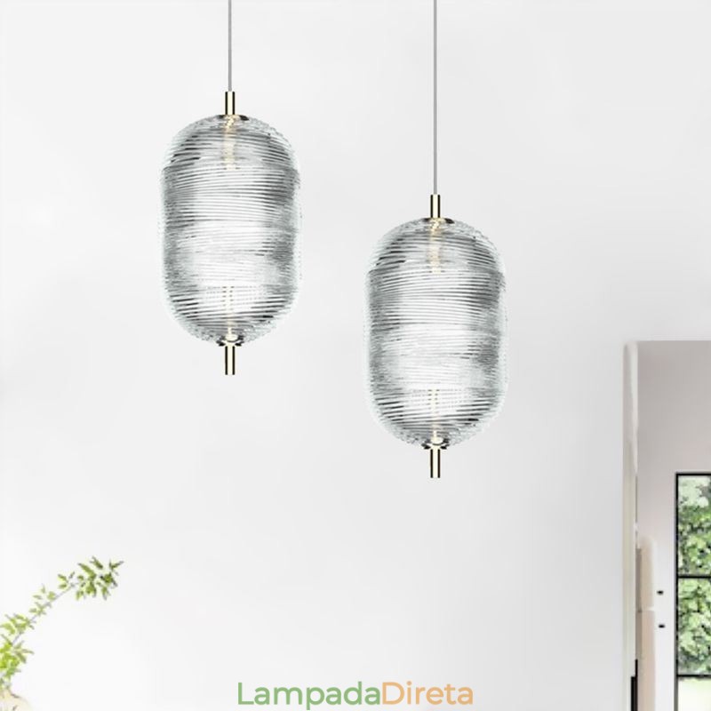 Luz pendente de ondulação de água moderna e minimalista luz de teto de ferro forjado