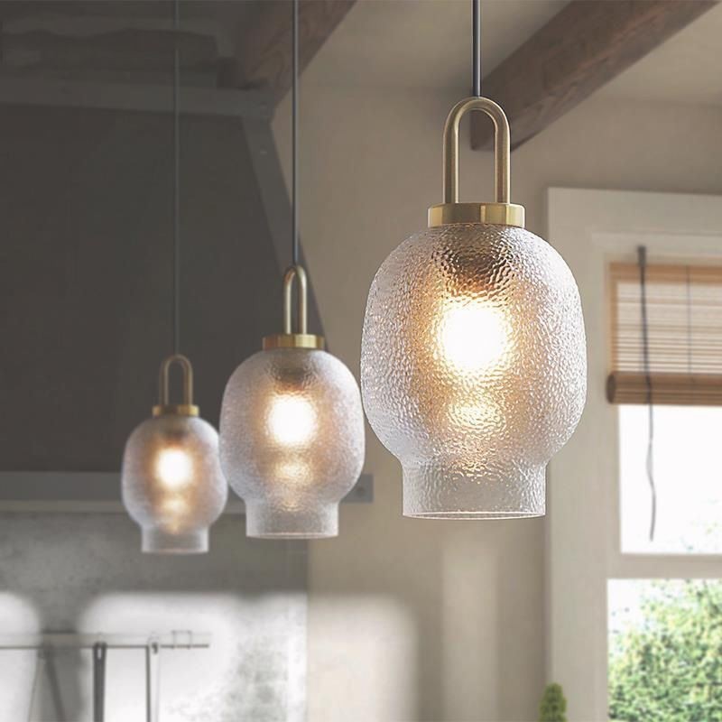 Luminária pendente de vidro fosco, moderna, minimalista, de ferro forjado, para teto