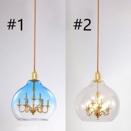 Luminária pendente de vidro moderna minimalista em ferro forjado, 9 luzes