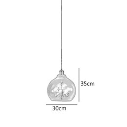 Luminária pendente de vidro moderna minimalista em ferro forjado, 9 luzes