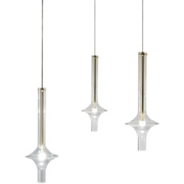 Luminária pendente de tubo de vidro moderna e minimalista em ferro forjado