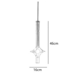 Luminária pendente de tubo de vidro moderna e minimalista em ferro forjado