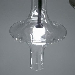 Luminária pendente de tubo de vidro moderna e minimalista em ferro forjado