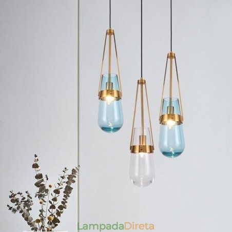 Pendente de vidro gota de água moderno e minimalista em ferro forjado pequeno teto Pendente de vidro gota de água moderno e minimalista em ferro forjado pequeno teto
