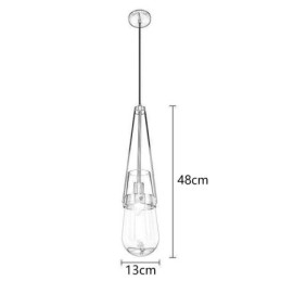 Pendente de vidro gota de água moderno e minimalista em ferro forjado pequeno teto