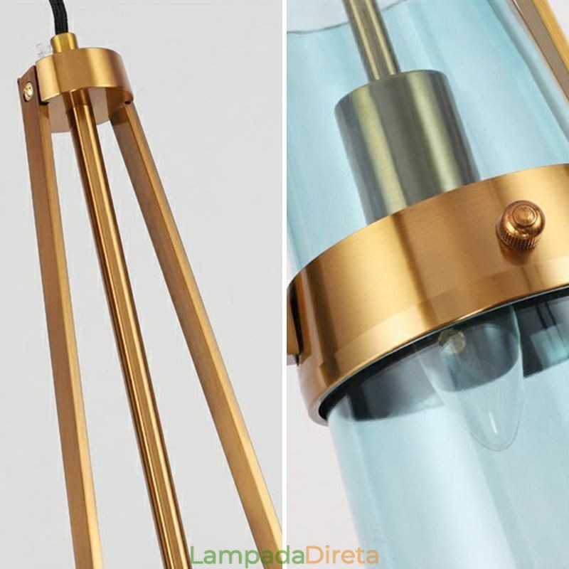 Pendente de vidro gota de água moderno e minimalista em ferro forjado pequeno teto
