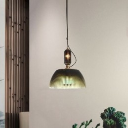 Saia plissada Vidro Pendente Luz Moderna Minimalista Ferro Forjado Pequena Luz de Teto