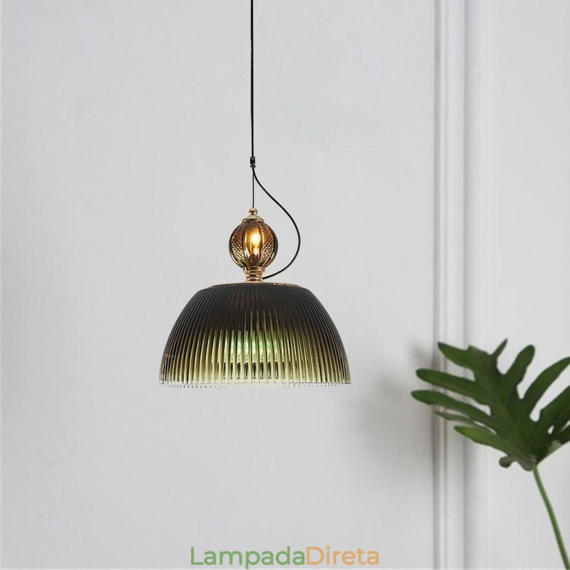 Saia plissada Vidro Pendente Luz Moderna Minimalista Ferro Forjado Pequena Luz de Teto