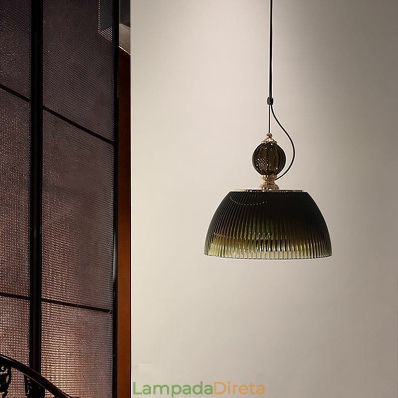 Saia plissada Vidro Pendente Luz Moderna Minimalista Ferro Forjado Pequena Luz de Teto