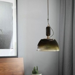 Saia plissada Vidro Pendente Luz Moderna Minimalista Ferro Forjado Pequena Luz de Teto
