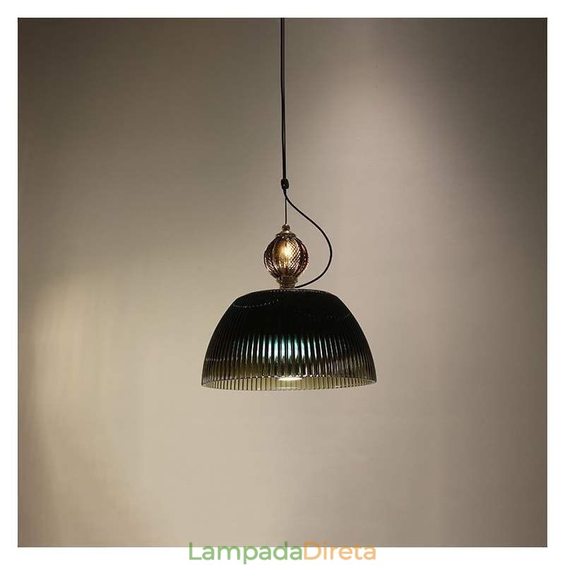 Saia plissada Vidro Pendente Luz Moderna Minimalista Ferro Forjado Pequena Luz de Teto