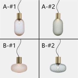 Luminária pendente de vidro com grade moderna de ferro simples luz de teto
