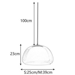 Luminária pendente moderna, simples, de vidro transparente, com luz de teto pudim