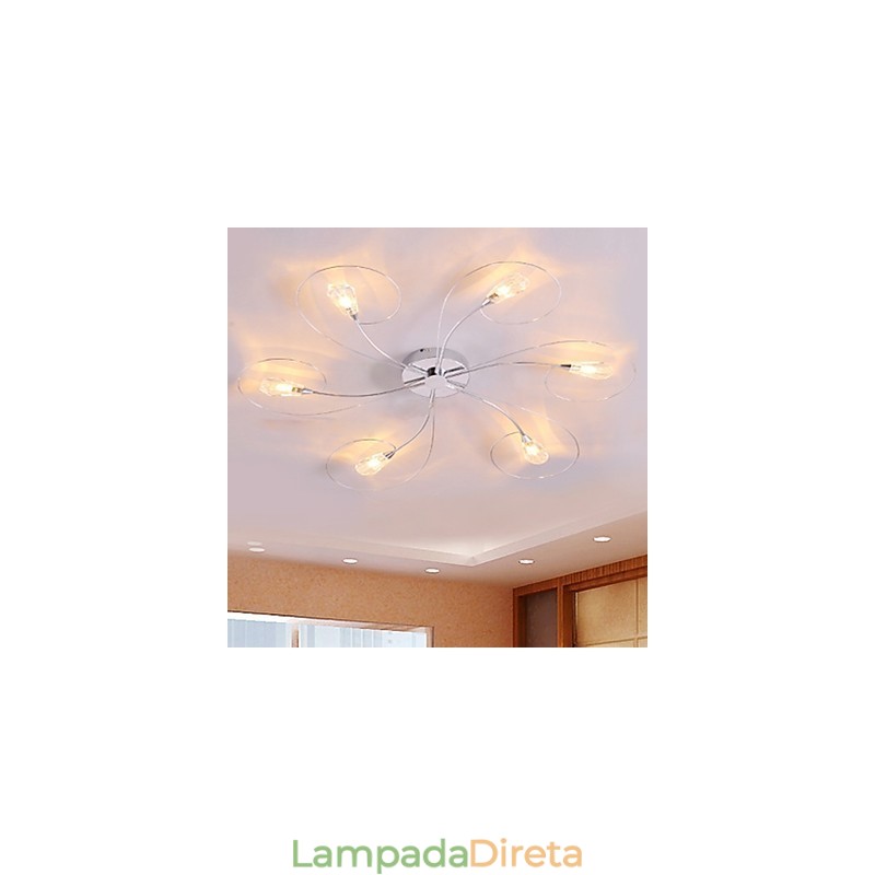 Lustre moderno contemporâneo galvanizado montagem embutida