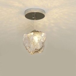Luminária pendente de vidro, luminária decorativa retrô, abajur em formato de cubo de gelo