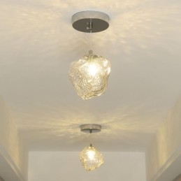 Luminária pendente de vidro, luminária decorativa retrô, abajur em formato de cubo de gelo