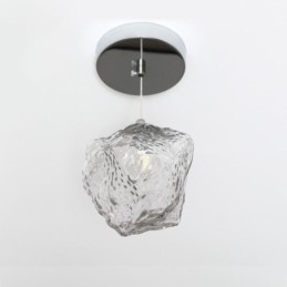 Luminária pendente de vidro, luminária decorativa retrô, abajur em formato de cubo de gelo