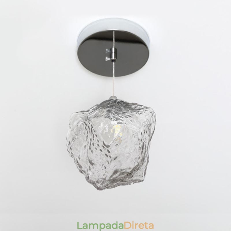 Luminária pendente de vidro, luminária decorativa retrô, abajur em formato de cubo de gelo