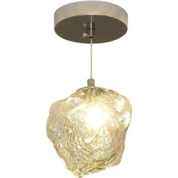 Luminária pendente de vidro, luminária decorativa retrô, abajur em formato de cubo de gelo