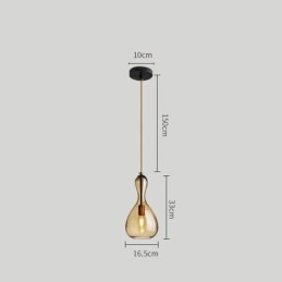 Luminária pendente de vidro nórdico, abajur âmbar, luminária de teto