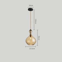 Luminária pendente de vidro nórdico, abajur âmbar, luminária de teto
