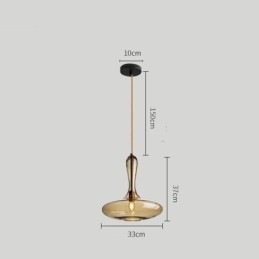 Luminária pendente de vidro nórdico, abajur âmbar, luminária de teto