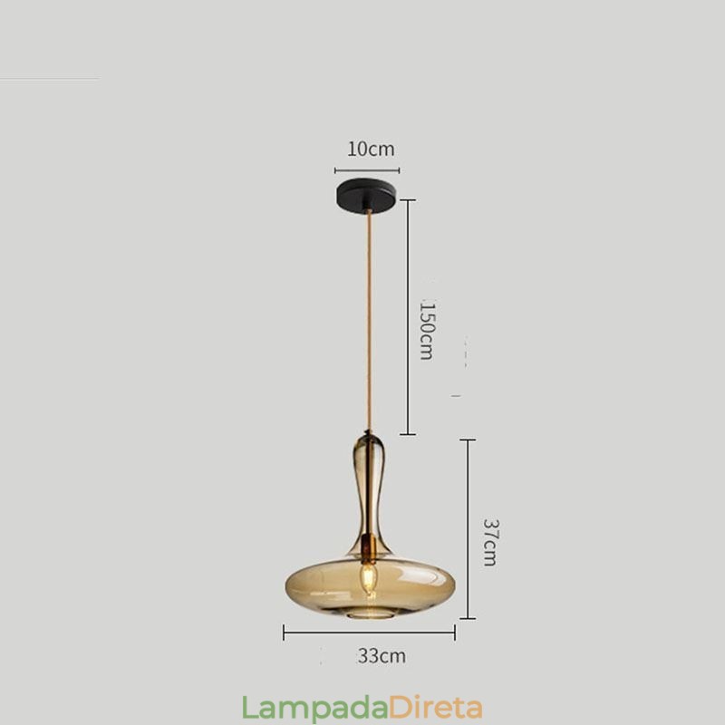 Luminária pendente de vidro nórdico, abajur âmbar, luminária de teto