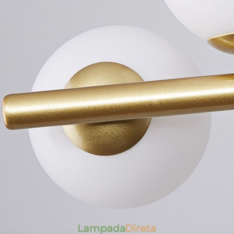 Luminária pendente moderna e simples, luminária de teto de vidro em ferro forjado molecular, com feijões mágicos