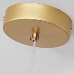 Luminária pendente moderna e simples, luminária de teto de vidro em ferro forjado molecular, com feijões mágicos