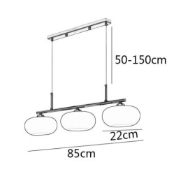 Luminária pendente de vidro nórdico Luminária de teto criativa em ferro forjado