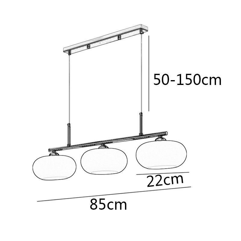 Luminária pendente de vidro nórdico Luminária de teto criativa em ferro forjado