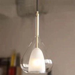 Pendente moderno minimalista luzes de teto de vidro duplo
