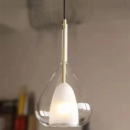 Pendente moderno minimalista luzes de teto de vidro duplo Pendente moderno minimalista luzes de teto de vidro duplo