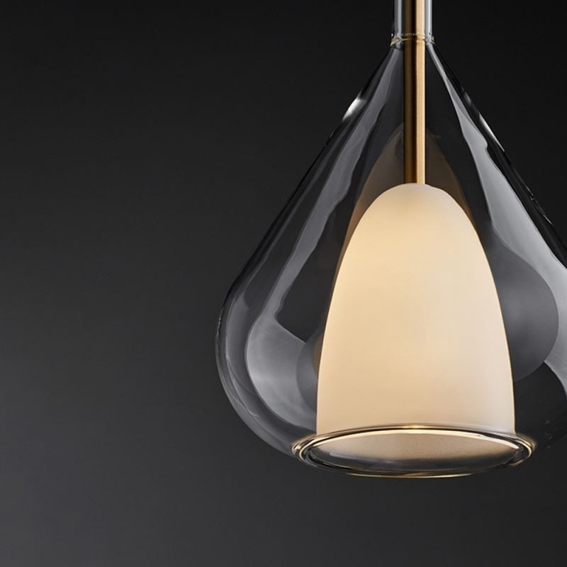 Pendente moderno minimalista luzes de teto de vidro duplo